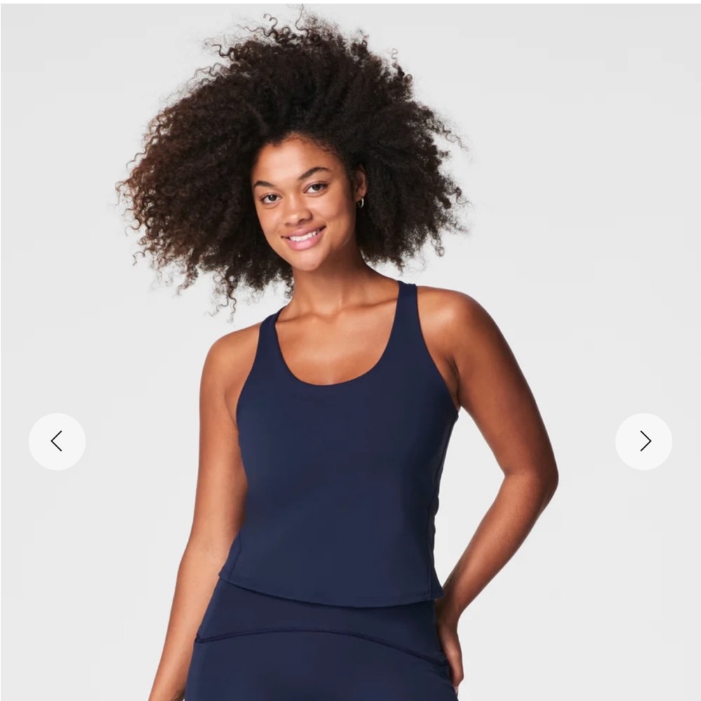 NWT Spanks contour cross back shelf tank in navy, XS